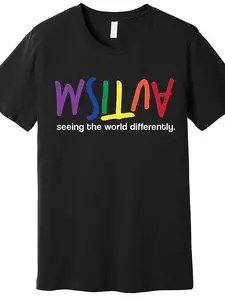 #TikTokShopRestock  Plus Size Autism Awareness "Seeing The World Differently" Premium Men’s Graphic Tee |   Funny Short Sleeve Cotton T-Shirt |   Casual Black Shirt |   Unique Design for Everyday Comfort & Style |   All-Season Wear, Sizes S-XXXL