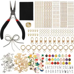 325 count Lip Gloss  Making Kit with Charms, Including  Clips Extender Chain Charms  Plier,  Making Kit for Custom Keychains and DIY Crafting(Alloy)