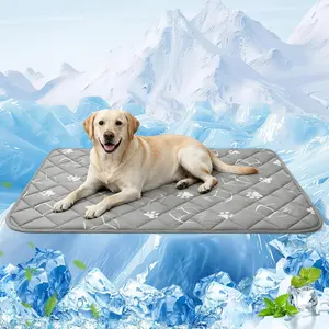 Dog Cooling Mat - 47''x28'' XL (47*28in) Upgraded Thick Cooling Fiber Endothermic Color-Changing Pad, Non-Slip Foldable Washable Non-Toxic Summer Pet Mat for Indoor, Outdoor Use