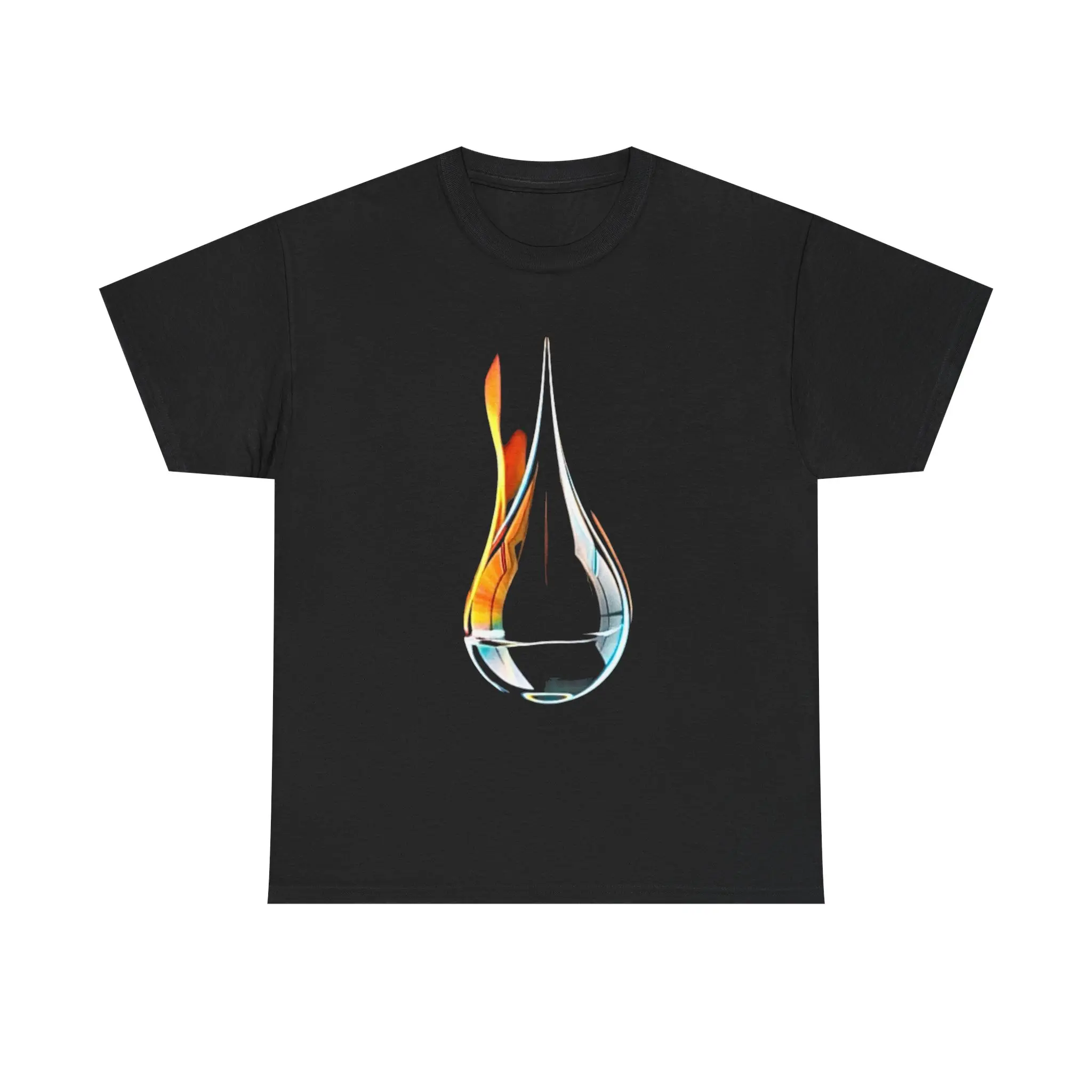 Fire and Water Droplet T-Shirt | Hot Drip Graphic Tee