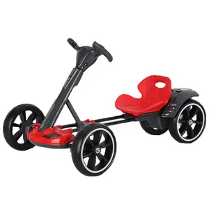 Electric Go Kart for Kids 3+, 6V Foldable Go Cart with Reversing Model, Pedal Go-Kart with Adjustable Seat & Music/Lights, Go Cart for Indoor Outdoor,White