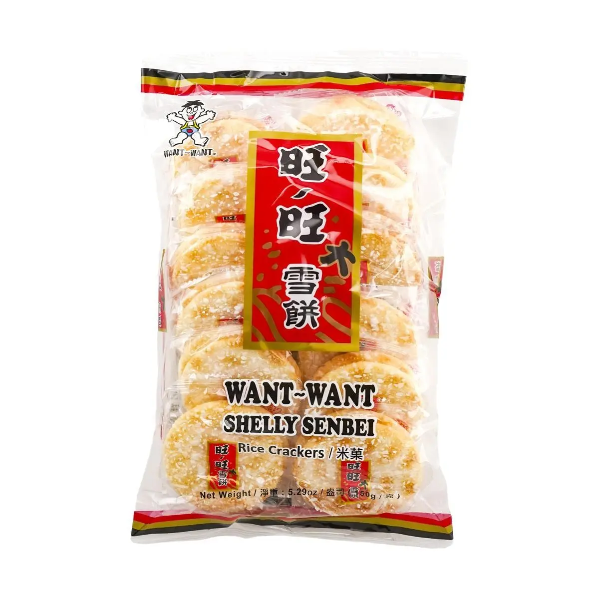 Want Want Snow Crisps Taiwan 150g - Authentic Rice Crackers, Original Flavor, Snack Pack