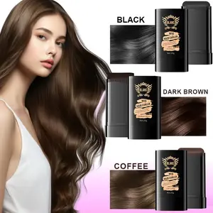 Blans Hair Dye Pen Black Dark Brown Coffee Waterproof Sweatproof Long Lasting Gray Coverage Root Touch Up Concealer with Natural Band Comb Haircare Black-2Pcs