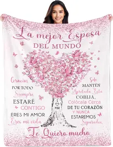 Regalo para Mi Esposa, Gifts for Wife in Spanish, Anniversary Wedding Gifts for Women Blanket 60"x50", Wife Birthday Gift Idea, Wife gift, Regalos de Cumpleaños/Aniversario/Valentín para Esposa