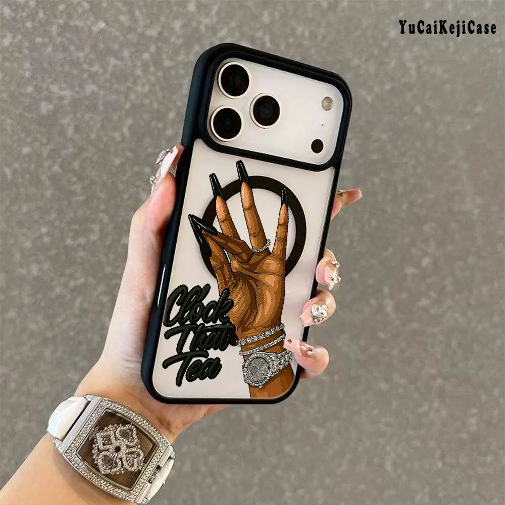 Premium Magnetic Phone Cases for iPhone11/12/13/14/15/16//17/Air/promax/Plus Fashion Creative English Clock That Tea Pattern y2k cased MagSafe Ready, Anti-Fall, Springtok and Ultra-Thin Design |   Perfect for Everyday Use Protector Screen Protector Aesthe