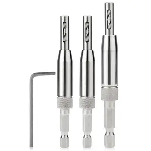 - Self Centering Drill Bit Set, 3 Pack, 7/64", 9/64", 11/64", 1/4" Hex Shank, Self Centering Drill Bits, Self Centering Drill Bit Set for Hinges, Drill Bits Sets, Hex Shank Drill Bit Set