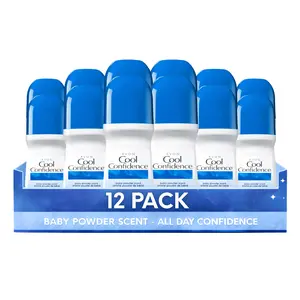 Cool Confidence Baby Powder Roll-On Anti-Perspirant Deodorant for Women Pack of 12 (2.6 fl oz / 75ml Each) | 24-Hour Odor Protection | Powdery Floral