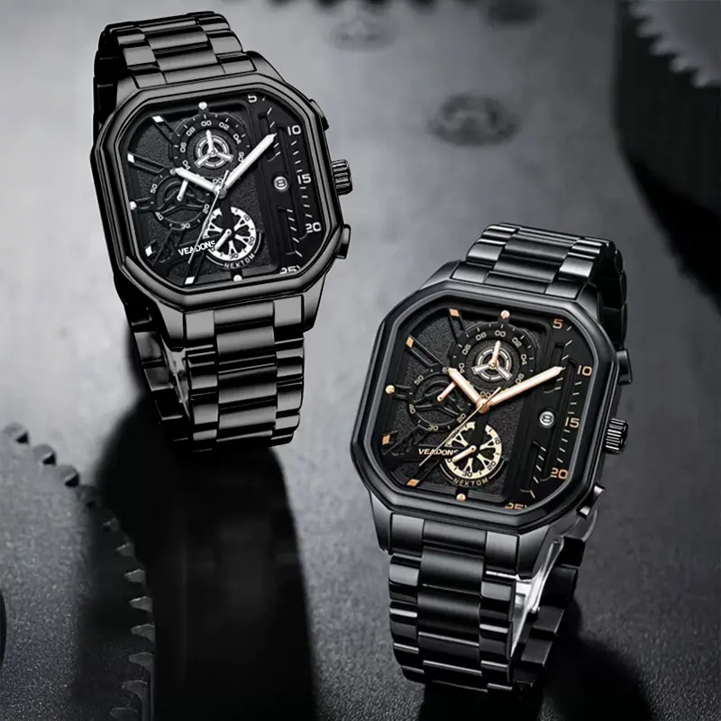 VEADONS Men's Watch. It offers Swiss - movement - level precise timekeeping, combined with a minimalist and trendy dial, showcasing a sense of quality with every turn of the wrist. Fathersdaygift Belt
