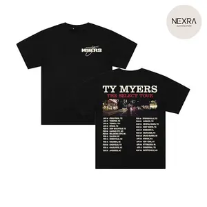 Ty Myers 2025 The Select Tour 2 Sided Graphic Tee Pure Cotton Fabric Casual Street Style Crew Neck Short Sleeve T-Shirt Tops Trendy for Women for Men