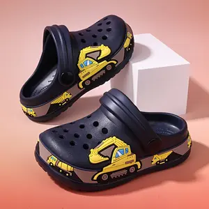 Kids Cartoon EVA Slippers - Four Seasons, Non-Slip Soft Sole, Indoor/Outdoor Use, Baby & Toddler Anti-Collision Sandals in Blue, Pink, Purple, and Cartoon Designs, Youngsters Sandals