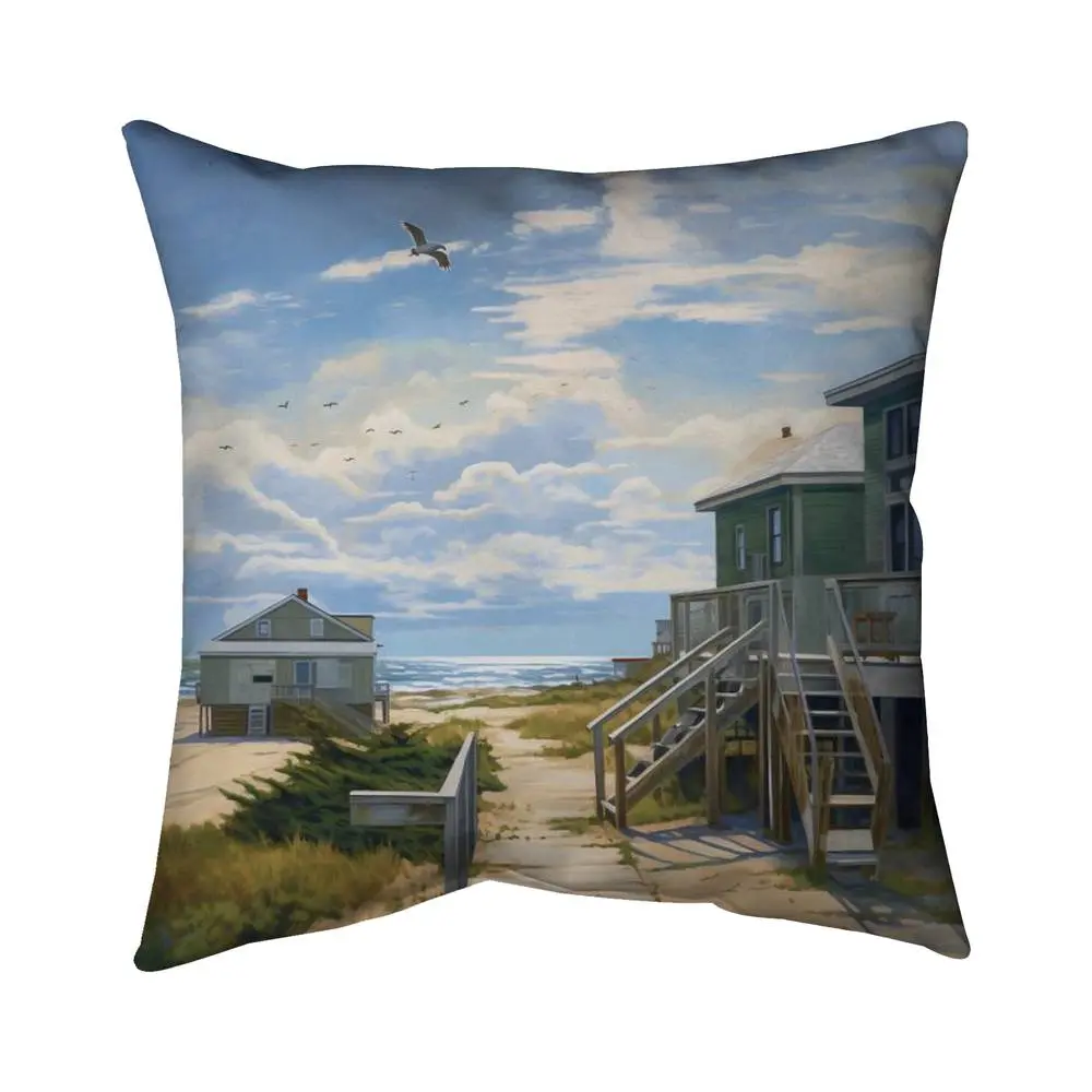 212 MAIN 16x16 in Blue Coastal Square Cushion - Soft-Texture Contemporary Home Decor, Seaside Vibe for Peaceful Spaces (Model 5543-1616-CO169)