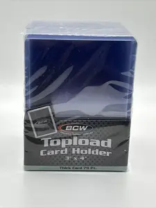 BCW 3X4 Thick Card Toploaders Pack of 25 for Up to 79pt Point Cards sport Clear Regular Rod Sleeves