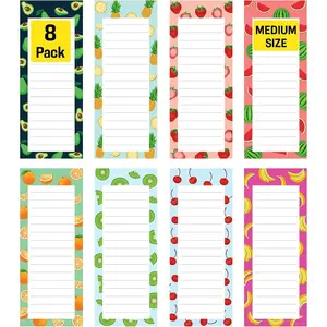 Magnetic Notepads – Notepads for Grocery List, Shopping List, List, Reminders -Strong Magnetic Back- Memo Notepad with Realistic Fruit Designs |   25 Sheets per Pad 7.5 x 3.5 inch (8 Pack)