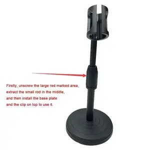 Desktop Microphone Stand – Adjustable Tabletop Holder, 8.27"–12.6" Height
