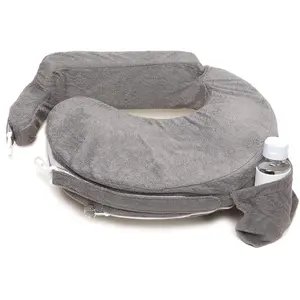 Nursing Pillow - Deluxe - Enhanced Comfort w/ Slipcover - Ergonomic Breastfeeding Pillow For Ultimate Support For Mom & Baby - Adjustable Pillow W/ Handy Side Pocket, Evening Grey