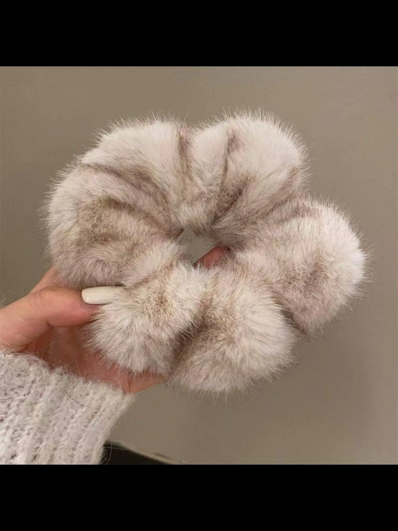 Luxury Fur Plush Hair Tie, High-End Large Bow Hair Band, Vintage Leather Rubber Bands for Women, Stylish Hair Accessories, Fashionable Hair Accessories, Scrunchies