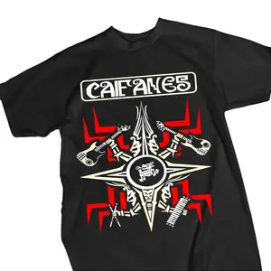 Caifanes Halftone Design Rock Latin Music Black T-Shirt Digital Screen Print
