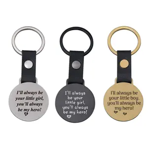 Round European and American Keychain in stock Father's Day Birthday Gift Hangtag Holiday Gift Keychain