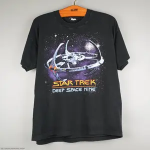 Vintage 1995 Star Trek T-Shirt Deep Space Nine Graphic Tee Heavy Cotton Tee Shirt, 100% Heavy Cotton Shirt