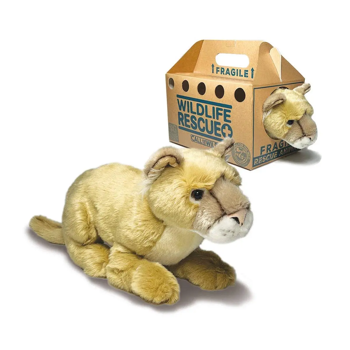 Rescue Panther Plush Toy – Wildlife Animal Carrier Playset for Kids Imaginative Play Gift