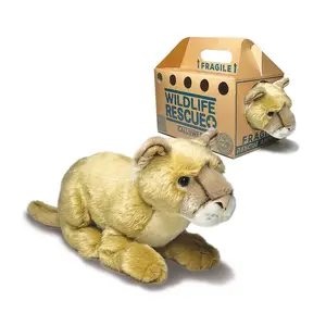 Wildlife Rescue Brand Rescue Panther 15" Plush with Realistic Crate & ID Card Ethical Sustainable Materials