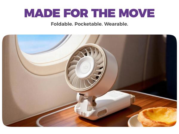 DiveBlues D6036 Portable Handheld Turbo Fan Ice-Cooling Battery Operated, Up to 15 Working Hours,100 Gear Wind High Speed 5-in-1 Foldable for Summer Travel Vacation Essentials,Outdoor Activities,Beach,Indoor Use Office Desk Usage menopause hot flash