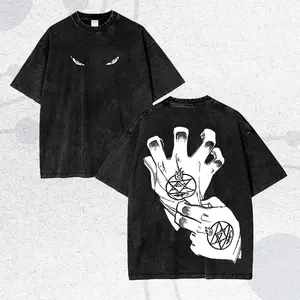 Men's Vintage Washed Casual Distressed Round Neck T-Shirt - Retro Mood Illustration, Festive Menswear Top (cY22Ua4c)
