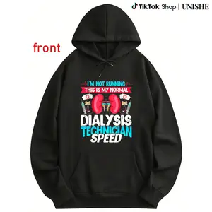 Humorous Nephrology Dialysis Tech Hoodie – Long Sleeve, 100% Quality Cotton