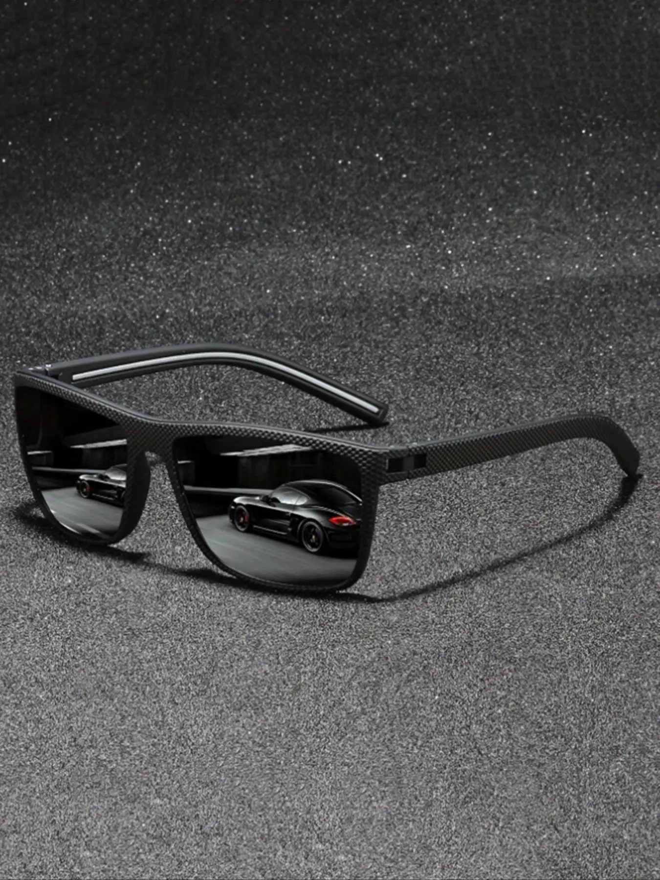 Men's Sporty Polarized Sunglasses, Beach Essentials, Trendy Casual Square Frame Tinted Lens Sunglasses for Everyday Use, Fashion Accessories for Outdo