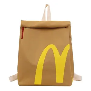 McDonald's Classic retro Fashion large-capacity backpack, interesting canvas backpack, cute casual canvas bag, crossbody bag
