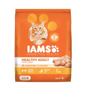 3 Pack, IAMS Proactive Health Indoor Adult Dry Cat Food - Healthy Cat, Chicken, 22 LB Bag