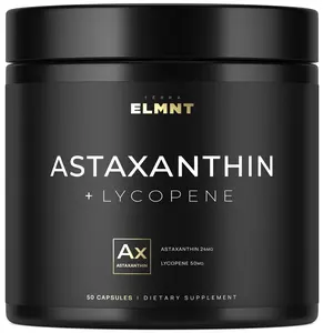 ELMNT Astaxanthin 24mg + Lycopene 50mg -  Formula w. Lycopene 5% and 100% Natural Astaxanthin - Powerful Carotenoids Skin Supplement & Antioxidants