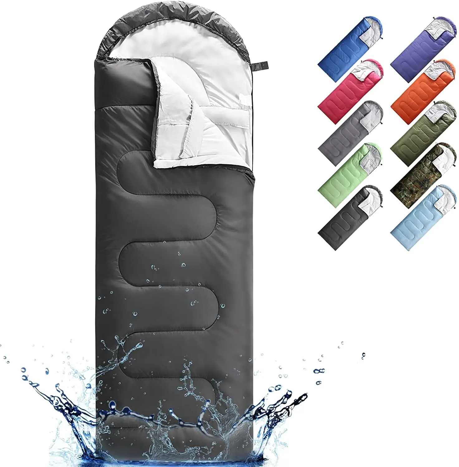 FAIRYLAND Rectangular 0°C Sleeping Bag with Compression Sack, Portable Lightweight for Camping, Sports & Outdoor Hiking Gear