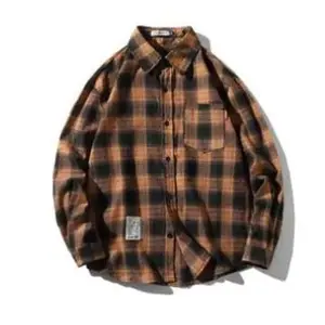 Unisex Checkered Long Sleeve Shirt - Casual Soft Durable Fabric Relaxed Fit Collar Sweater