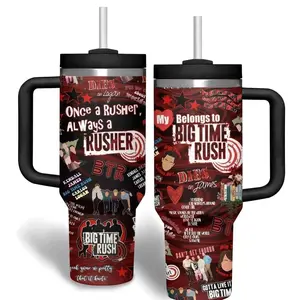 Big Time Rush Music Custom Cup 40 oz 20 oz Tumbler With Handle, Gift for fans, gift for girl friends Drinkware Water Bottles Mug Bottled Portable Washable