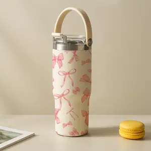 30oz Bow Insulated Cup, Stainless Steel Tumbler, Leak-Proof Design, Keeps Drinks Hot 12h & Cold 24h, Perfect Gift for Women, Cute Style for Daily Use