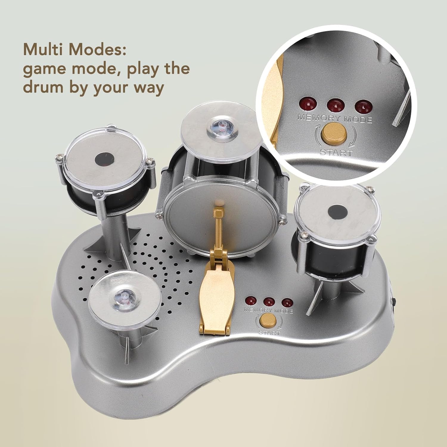 Mini Finger Drum Set Desk Touch Drumming LED Light Jazz Percussion