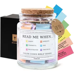 Verse Prayer Jar - Read Me When Encouragement , Scripture Cards & Prayer Jar for Christian Mom, Women, Mothers Day, Graduation,  Faith Keepsake