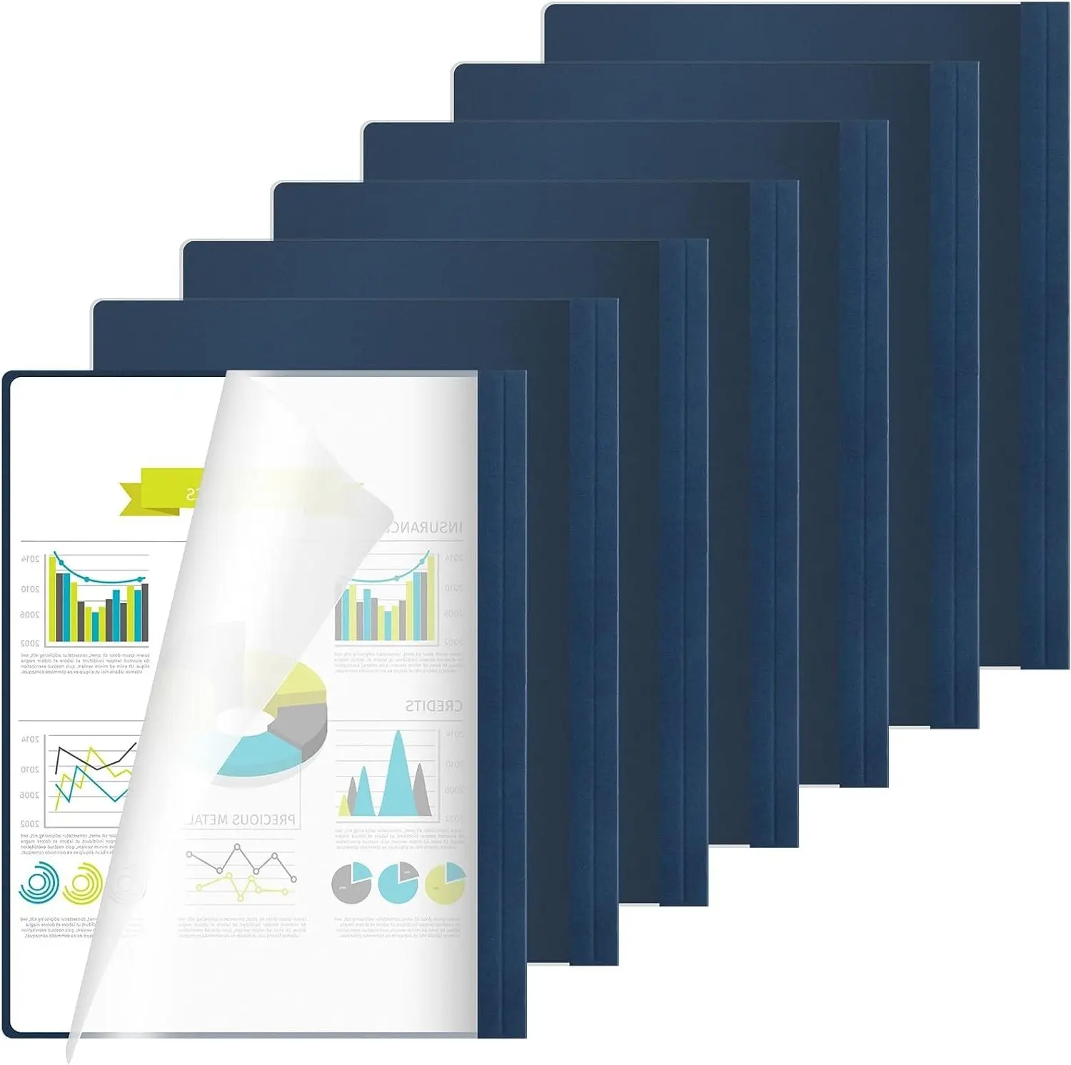 10 Pack Thermal Binding Covers 8.5x11 Inch, 1 Inch Spine, Blue