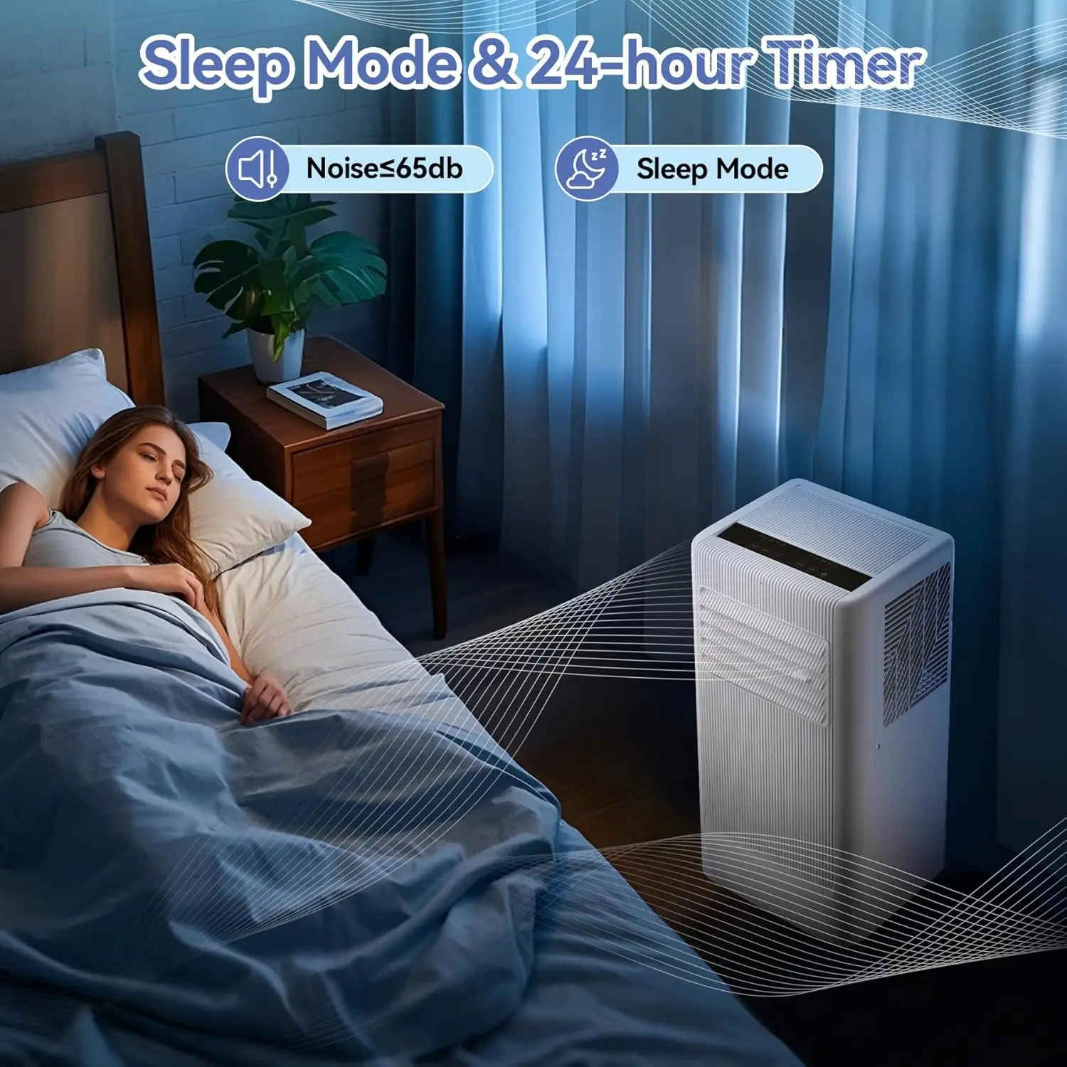 Garvee Portable Air Conditioner 10000 BTU Standing Cooling Dehumidifier and Fan Functions Cools Up to 560 Sq. Ft.
