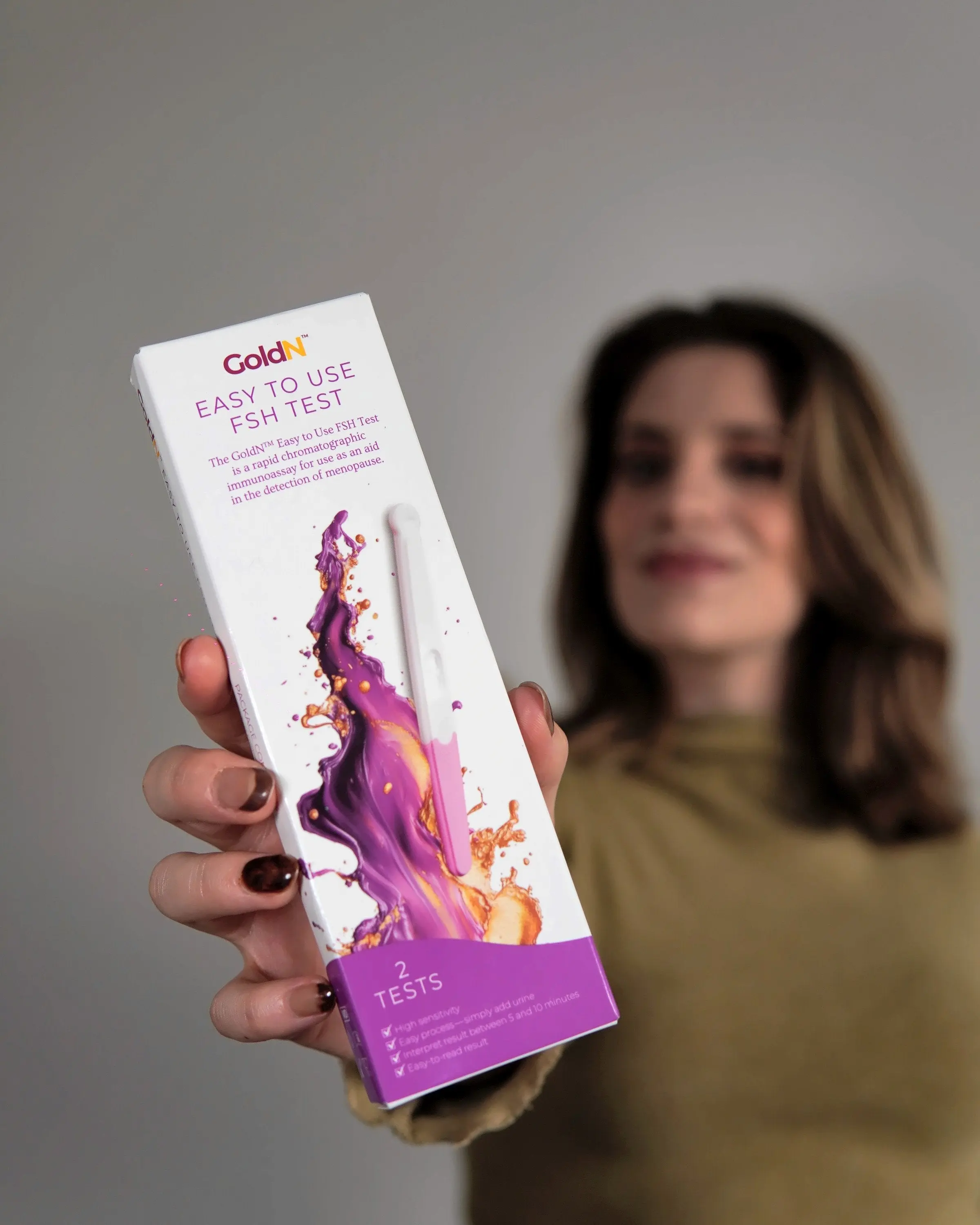 GoldN™ Easy To Use FSH Test for Women - 2 Count, Fast 5-Minute Results, Simple Midstream Design, Reliable Ovarian Function Measurement