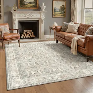 【Deals For You Days】BEIMO Washable Area Rug Soft Non Slip Pet Friendly Floor Carpet for Living Room Bedroom Kitchen Hallway Home Decor Home Essentials,ARP6035-OCHRE BLOOM