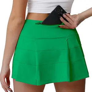 High Waisted Tennis Golf Gym Skorts Skirts Emphasizes Figure for Women Quick Dry Active Performance with Deep Pocket Lightweight Workout Running Sports Pleated Skirts Hugs Waist Great Color Shape No Ride Up Durable Casual Fits the Skin without Being Tight