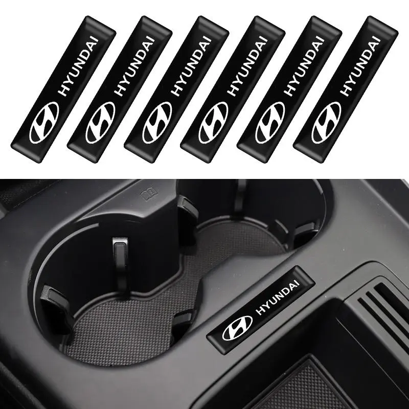 10Pcs 3D Car Styling Logo Epoxy Stickers Auto Body Badge Decal Accessory For Hyundai Elantra Santa Tucson Sonata I40 ix25 Accent