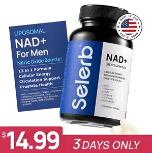 Limited time sale, Selerb NAD+ Supplement for Men with NMN - Liposomal Complex with Trans-Resveratrol, CoQ10, Maca & Ashwagandha - Supports Cellular Renewal, Energy & Performance  Dietary Healthcare Vitamins- 60 Capsules