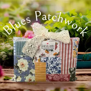 Cute Quilted Book Sleeve, Blue Patchwork