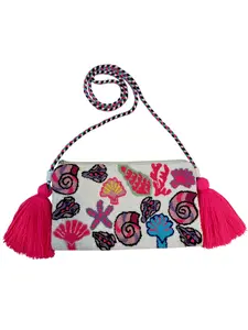 Handmade Crossbody Wayuu Upholstery Handbag Evil eye Zafira Complements