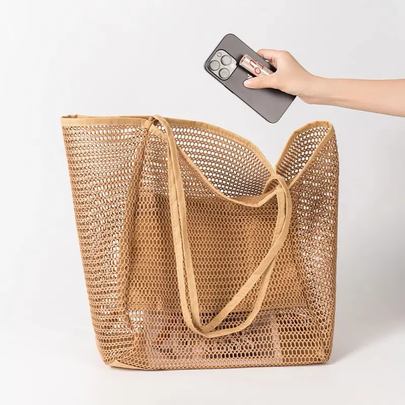 Women's Crossbody Bag, Large Capacity Travel Organizer, Multi-Purpose Storage Pouch for Makeup & Accessories, Durable Design, Sling Bag, Mesh Carrying Bag, Everyday Bag, Nylon Crossbody Bag