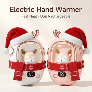 Hand Warmer with Power Bank, Fast Heating in 3 Seconds, 3 Temperature Levels 45 ° C–55 ° C–65. ° C, Explosion-Proof Safety Protection, USB Rechargeable Pocket Heater with Night Light for Winter & Christmas