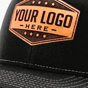 Custom logo or saying leatherette patch hat
